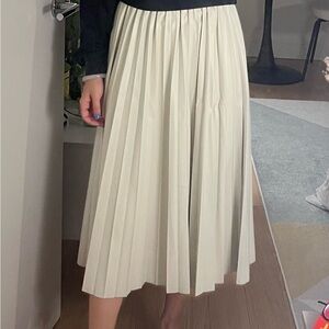 White Leather Pleated Skirt - worn once!